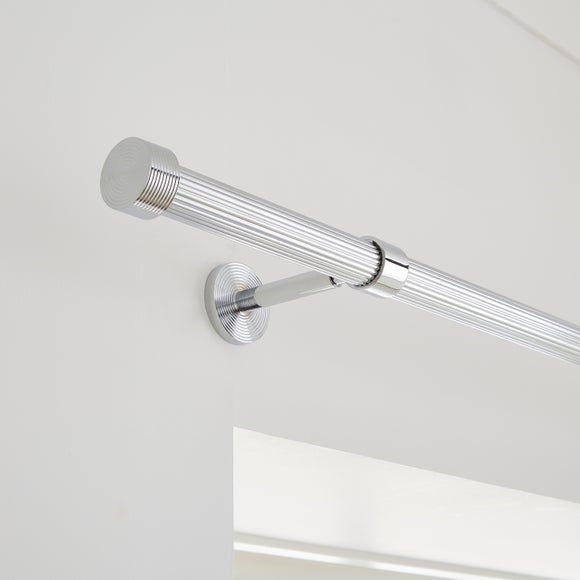 View Trinity Ribbed Extendable Metal Eyelet Curtain Pole View Trinity Ribbed Extendable Metal Eyelet Curtain Pole