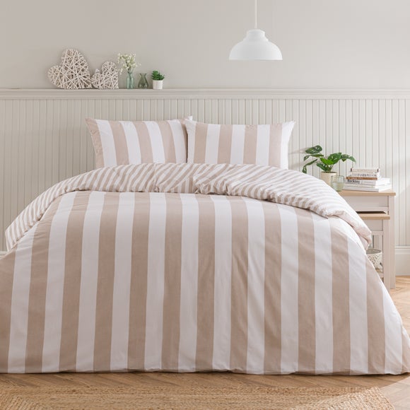 View Kent Broad Stripe 100 Cotton Duvet Cover & Pillowcase Set View Kent Broad Stripe 100 Cotton Duvet Cover & Pillowcase Set