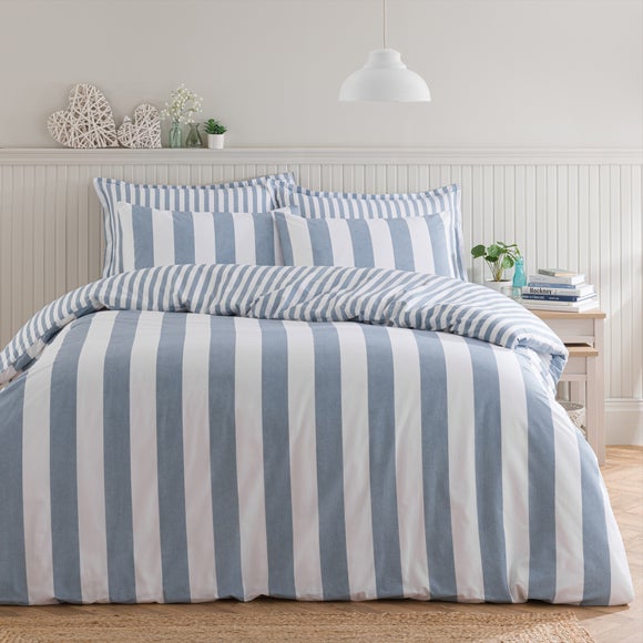 View Kent Broad Stripe 100 Cotton Duvet Cover & Pillowcase Set View Kent Broad Stripe 100 Cotton Duvet Cover & Pillowcase Set
