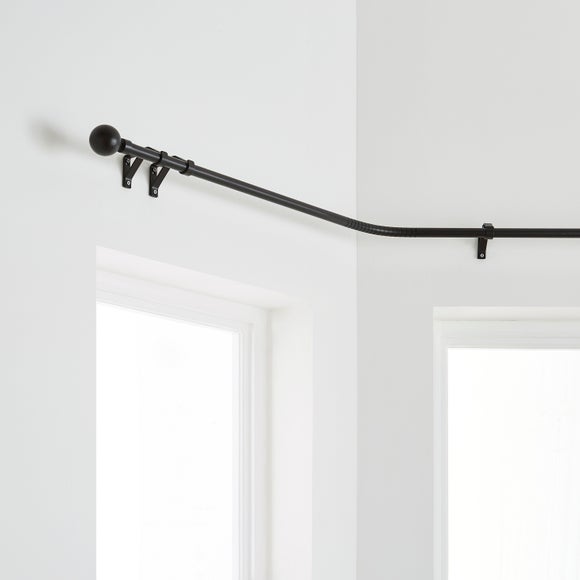 View Bay Fixed Metal Eyelet Curtain Pole View Bay Fixed Metal Eyelet Curtain Pole