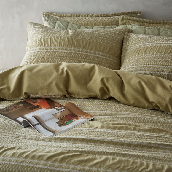 Alda Textured Soft Olive Oxford Pillowcase