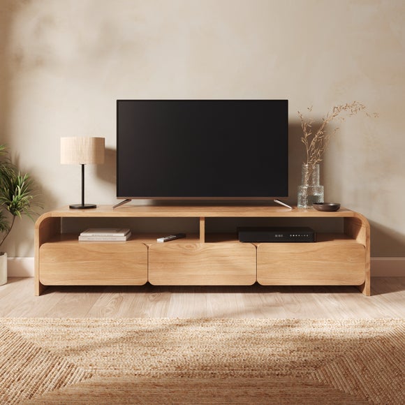 Bennett Extra Wide Tv Unit For Tvs Up To 70 Light Oak