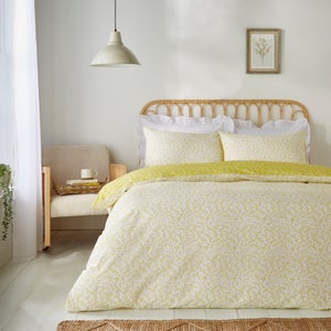 Annie Floral 144 Thread Count 100 Cotton Reversible Duvet Cover & Pillowcase Set
