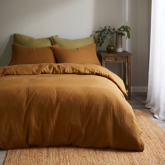 Photo of Cotton Muslin Duvet Cover And Pillowcase Set
