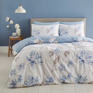 Lois Floral 144 Thread Count Reversible Duvet Cover & Pillowcase Set