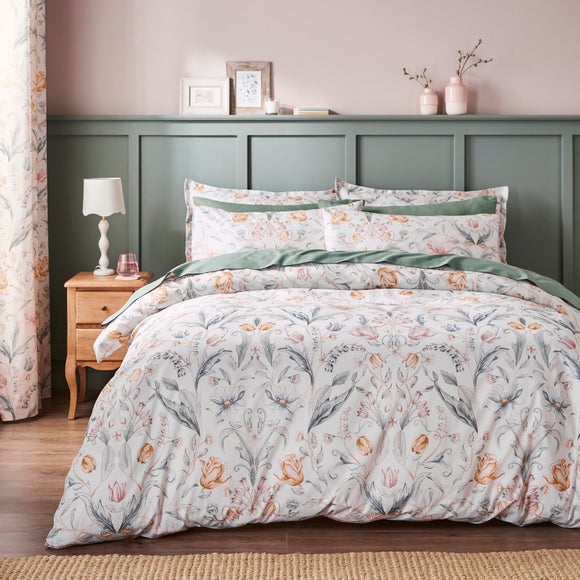 Imi Tulip Floral 144 Thread Count Cotton Duvet Cover Pillowcase Set