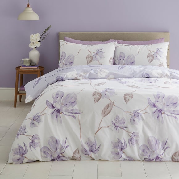 Lois Floral 144 Thread Count Reversible Duvet Cover Pillowcase Set