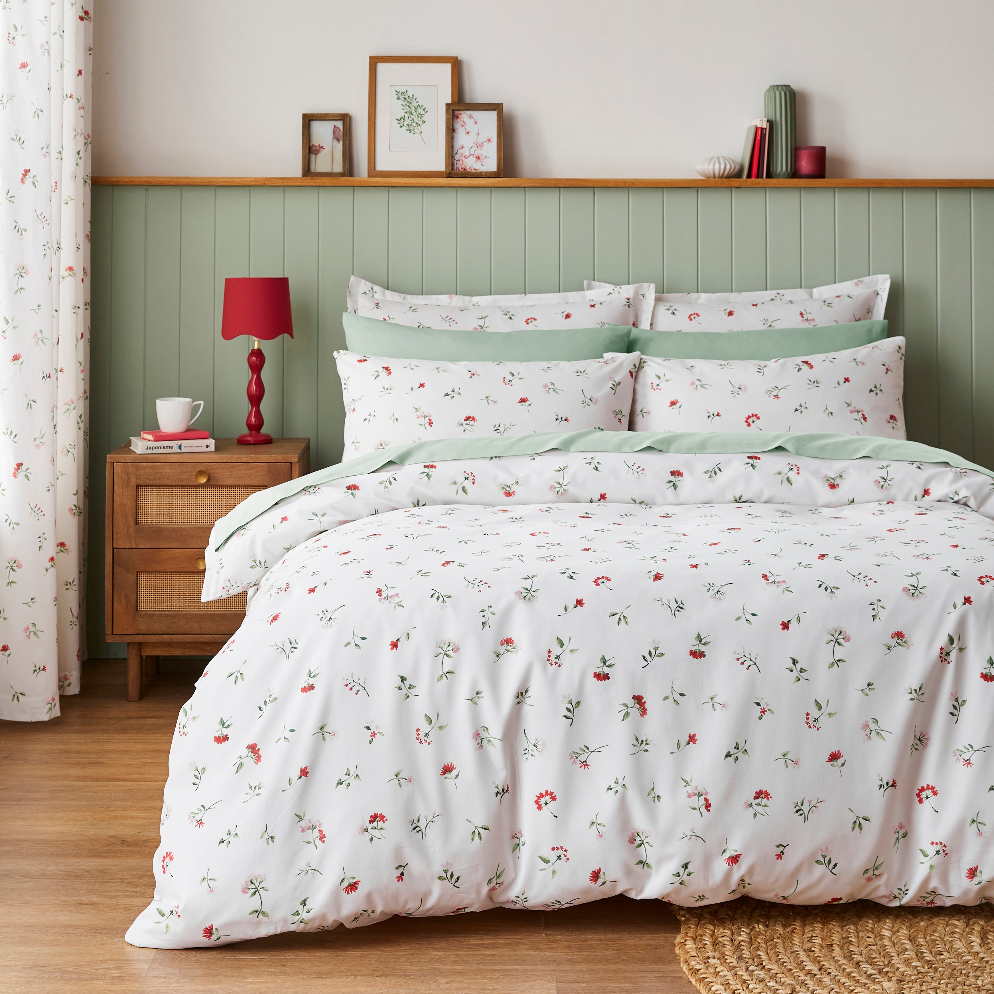 Margo Floral 144 Thread Count Cotton Duvet Cover & Pillowcase Set