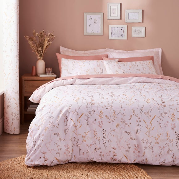 Freya Stem Floral 144 Thread Count Cotton Duvet Cover Pillowcase Set