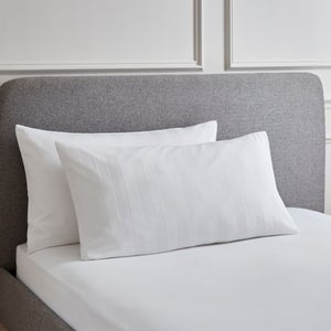 Hotel 230 Thread Count 100 Cotton Sateen Stripe Large Standard Pillowcase Pair
