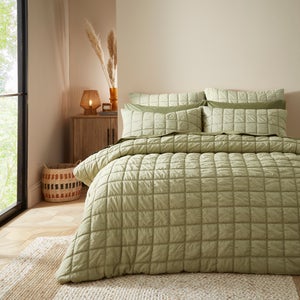 Evana Stitch Duvet Cover And Pillowcase Set