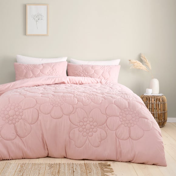 Hansley Floral Quilted Duvet Cover And Pillowcase Set