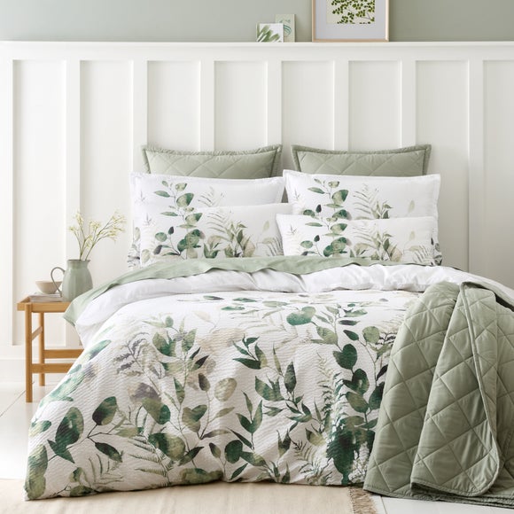 Foliage Seersucker Duvet Cover And Pillowcase Set