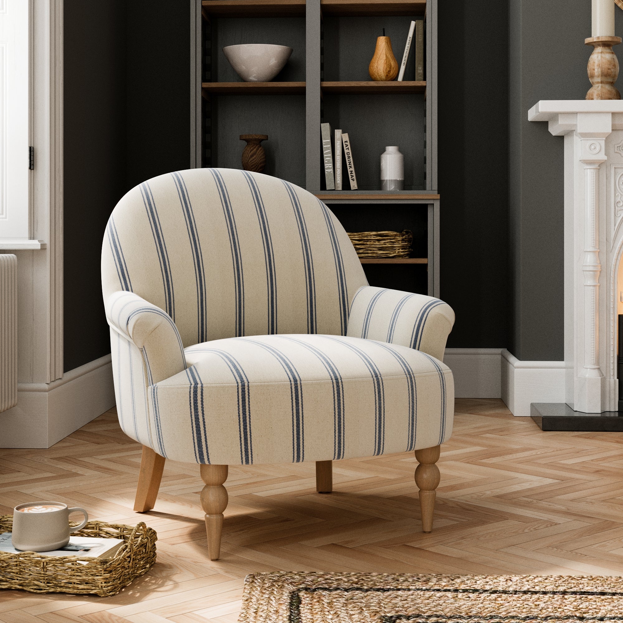 Petit Terracotta Folkstone Stripe Armchair