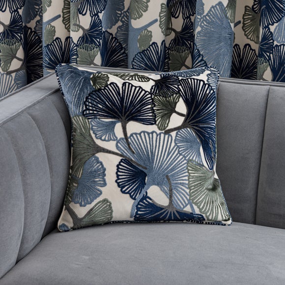 Click to view product details and reviews for Gingko Cut Velvet Square Cushion.