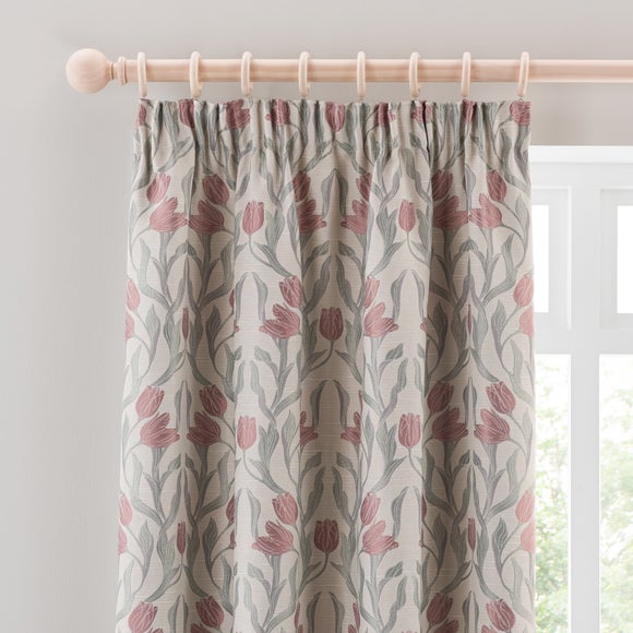Tulip Jacquard Pencil Pleat Curtains