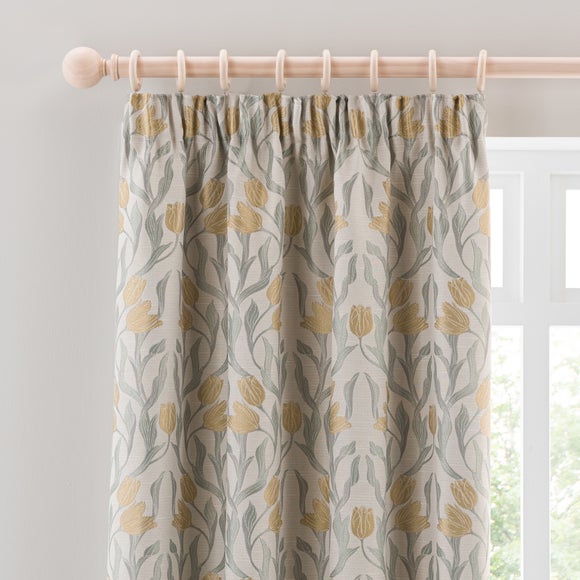 Tulip Jacquard Pencil Pleat Curtains