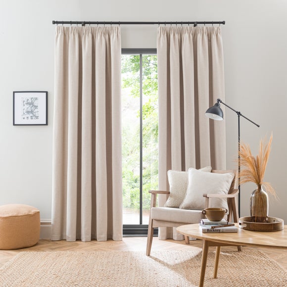 Calista Pencil Pleat Curtains Natural undefined