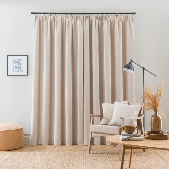Calista Pencil Pleat Curtains Natural undefined