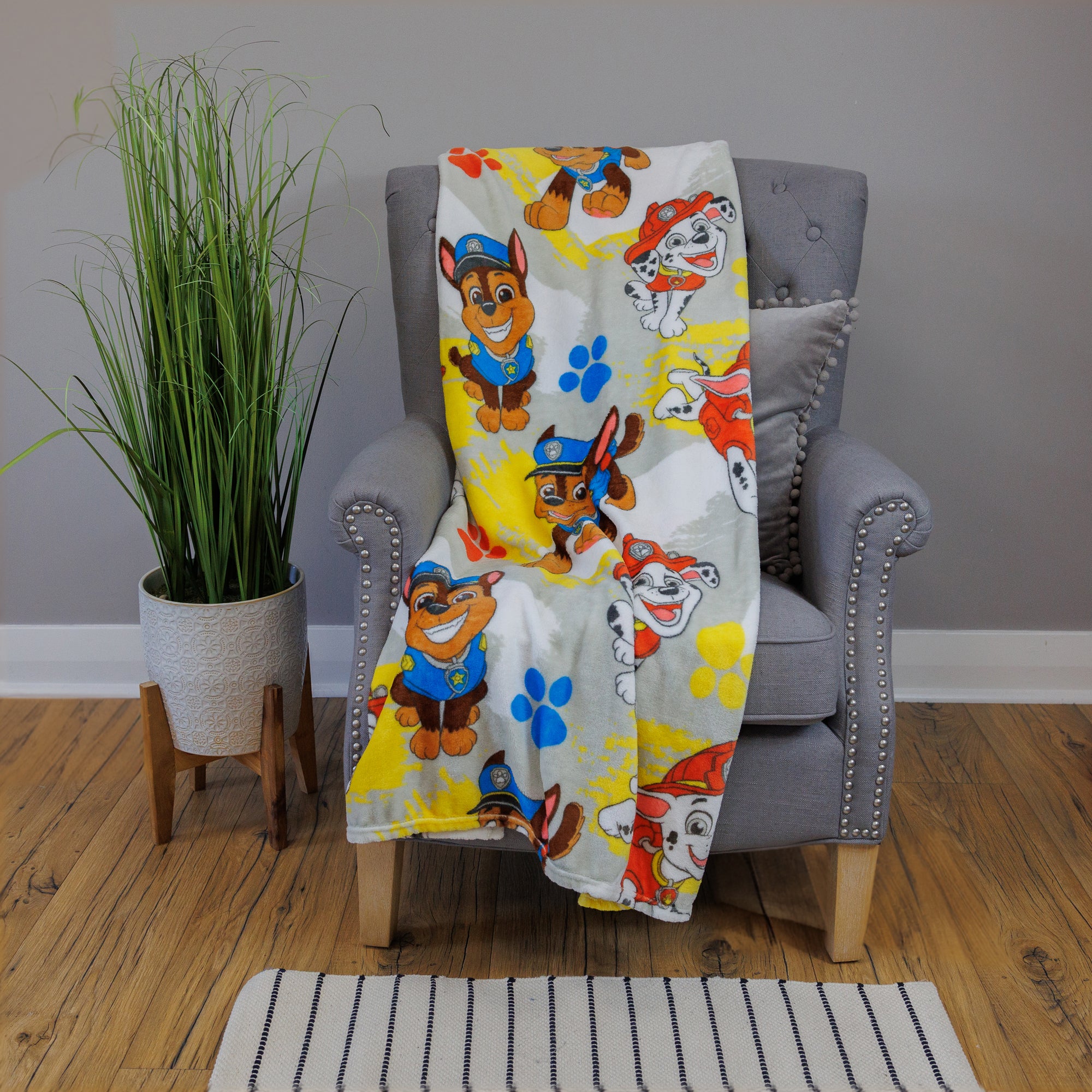 Paw Patrol Splodge Fleece Blanket Grey