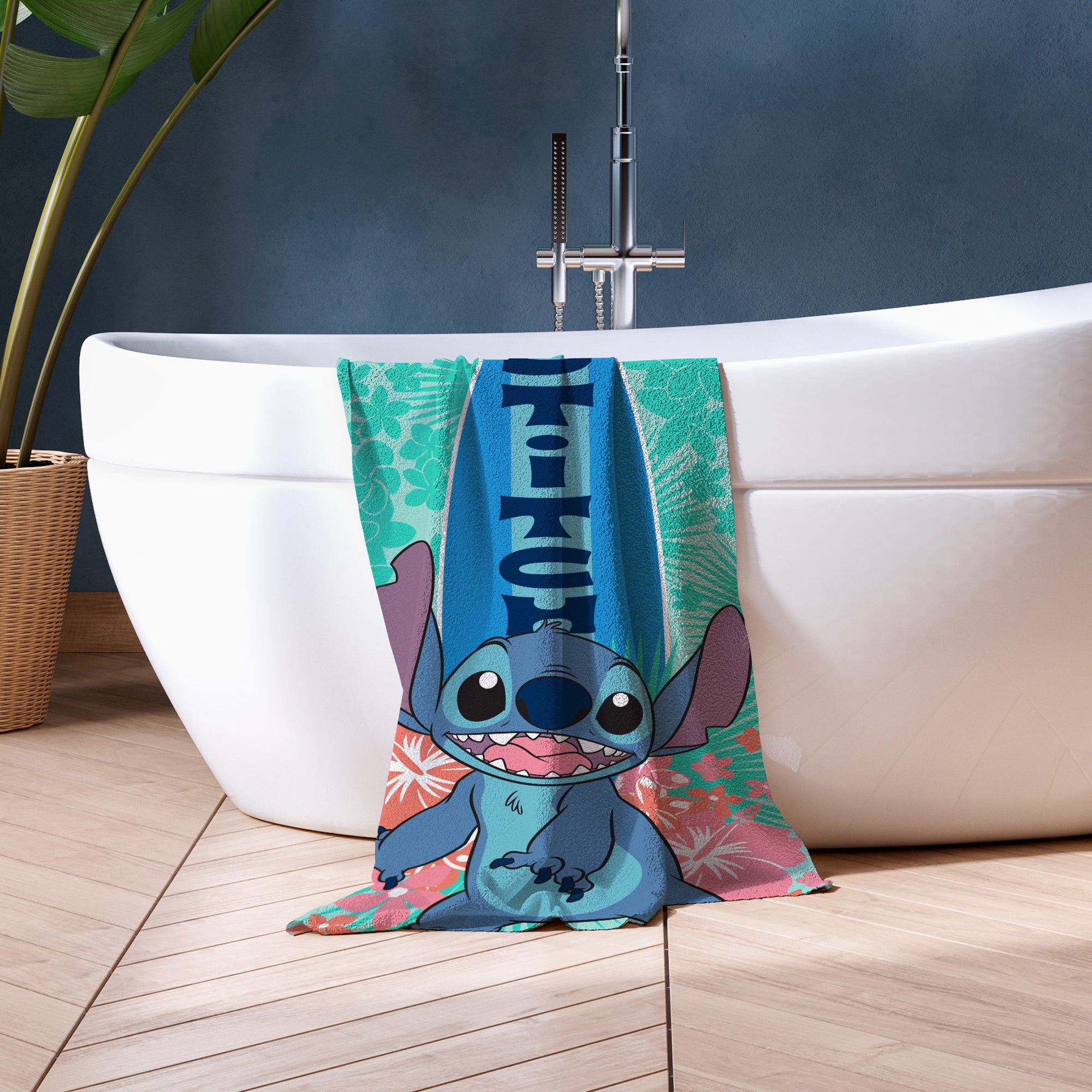 Photos - Towel LiLo and Stitch Cotton Beach  Blue 