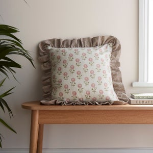 Lizzy Tile Frilled Square Cushion Cover