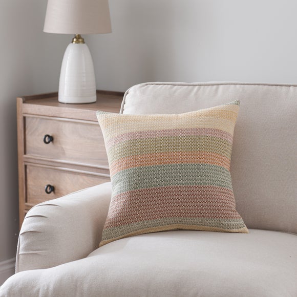 Woven Stripe Cotton Square Cushion Cover