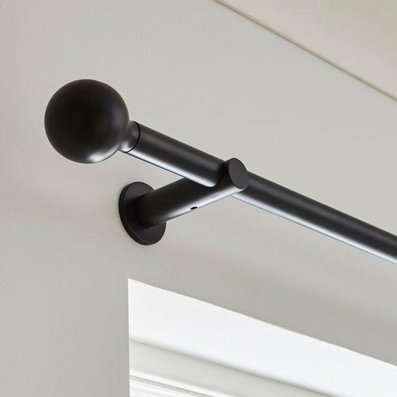 Contemporary Ball Fixed Metal Curtain Pole