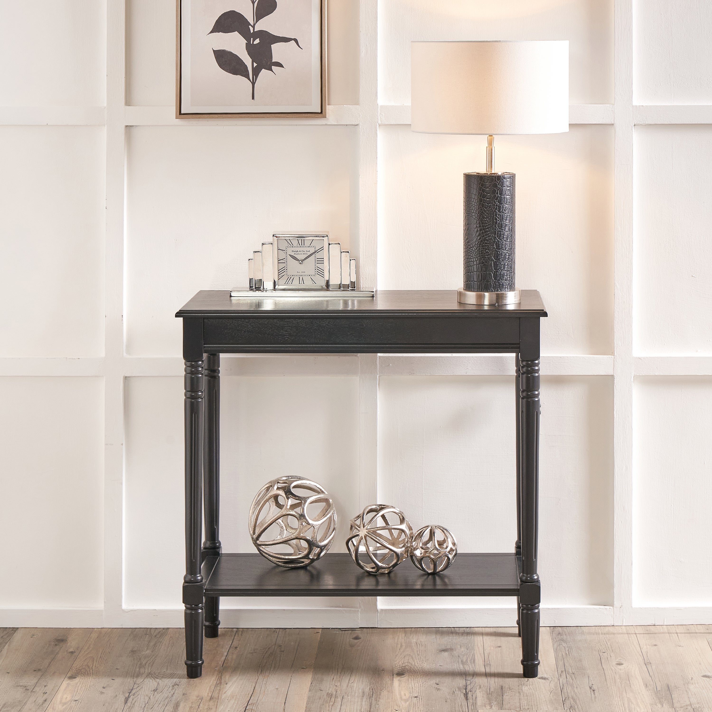 Heritage Console Table Black Pine Black