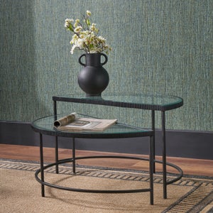 Marazzi Half Moon Coffee Tables- Bevelled Glass