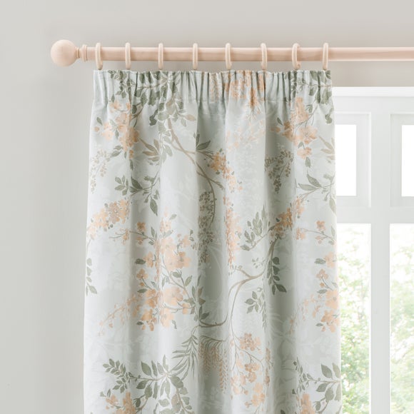 Trailing Wisteria Blackout Pencil Pleat Curtain (Blackout Available)
