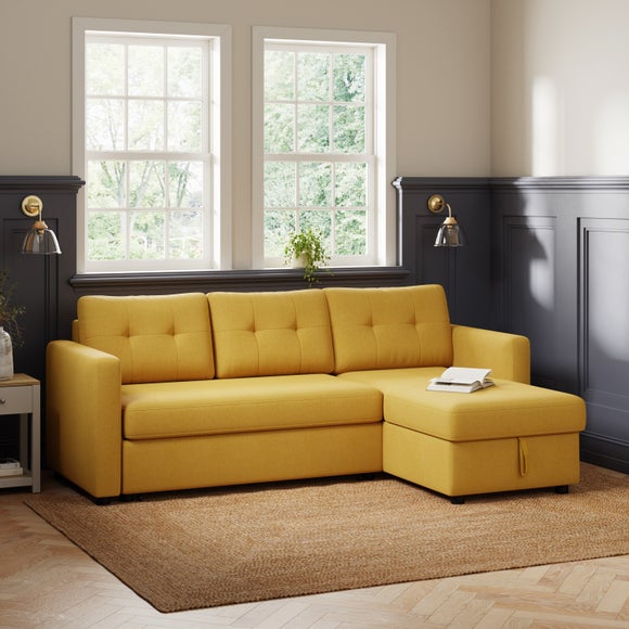 Barker Flatweave Trundle Corner Chaise Sofa Bed