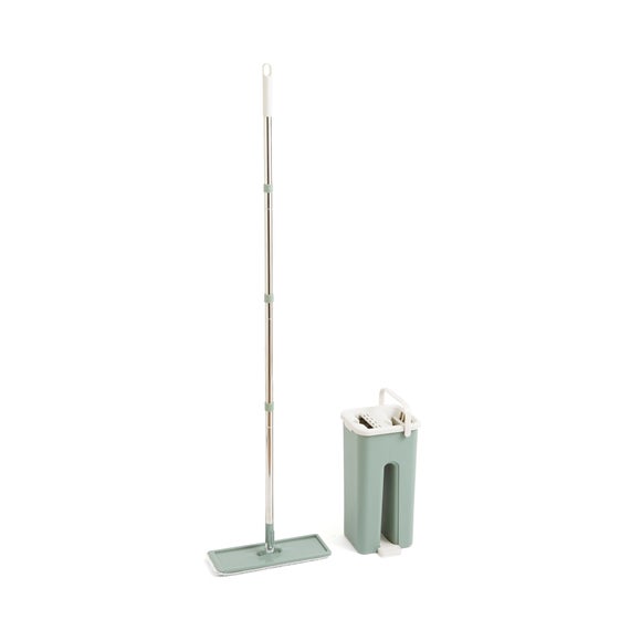 Click to view product details and reviews for Dunelm Flat Mop And Bucket Sage.