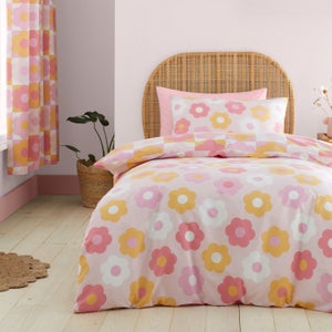 Catherine Lansfield Retro Daisy Duvet Cover And Pillowcase Set