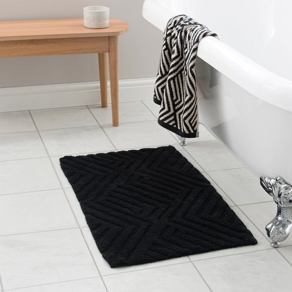 Tufted Geometric Bath Mat Dunelm