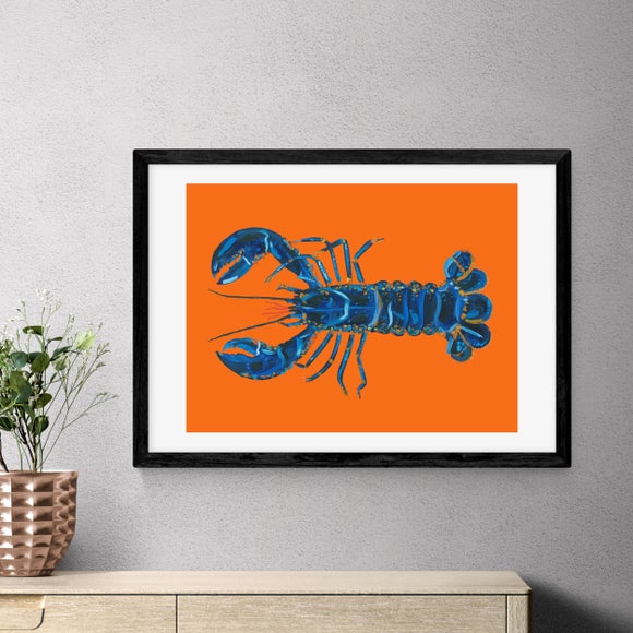 East End Prints Lobster on Orange by Alice Straker
