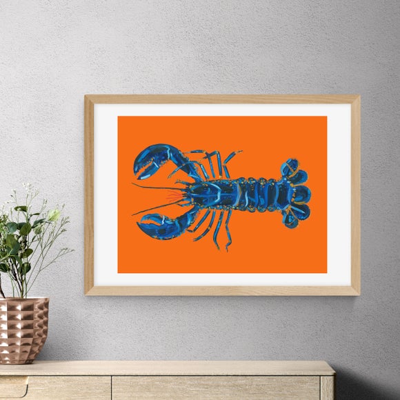 East End Prints Lobster on Orange by Alice Straker