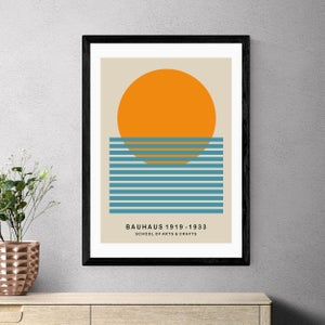 East End Prints Mid Century Sun Bauhaus By Luxe Poster Co