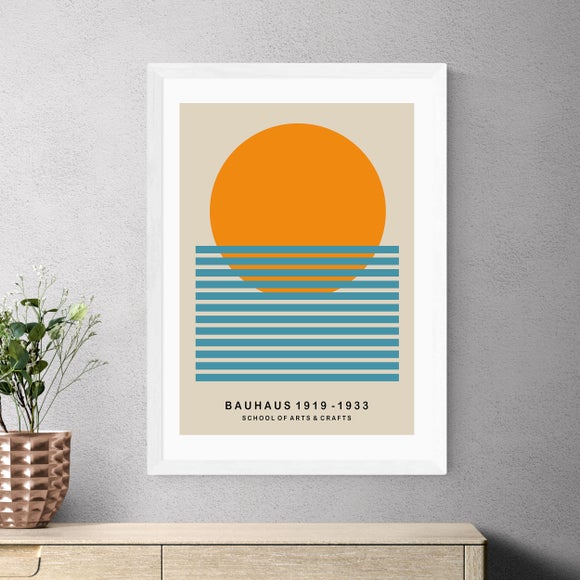 East End Prints Mid Century Sun Bauhaus by Luxe Poster Co