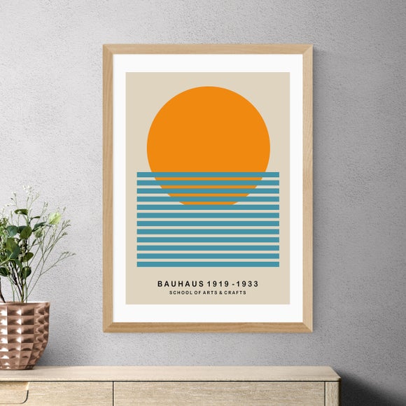 East End Prints Mid Century Sun Bauhaus by Luxe Poster Co