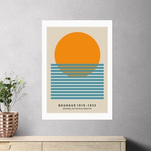 East End Prints Mid Century Sun Bauhaus By Luxe Poster Co