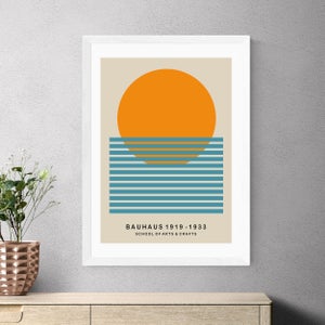 East End Prints Mid Century Sun Bauhaus By Luxe Poster Co