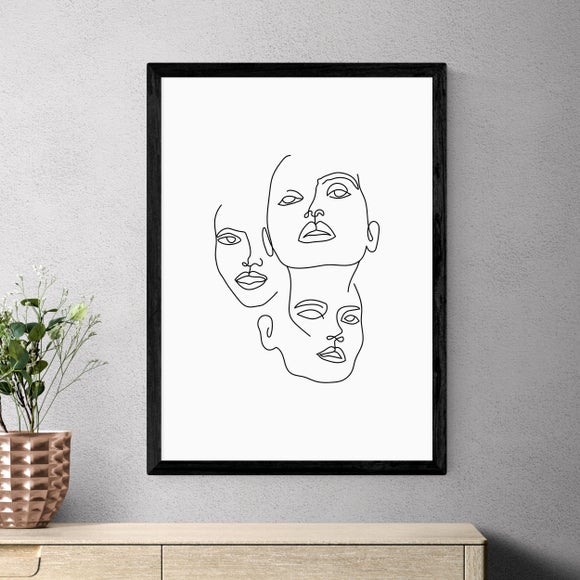 East End Prints Three Line Art Faces by Sundry Society
