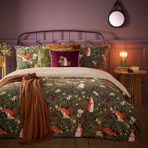 Furn. Pineberry Forest Reversible Duvet Cover And Pillowcase Set
