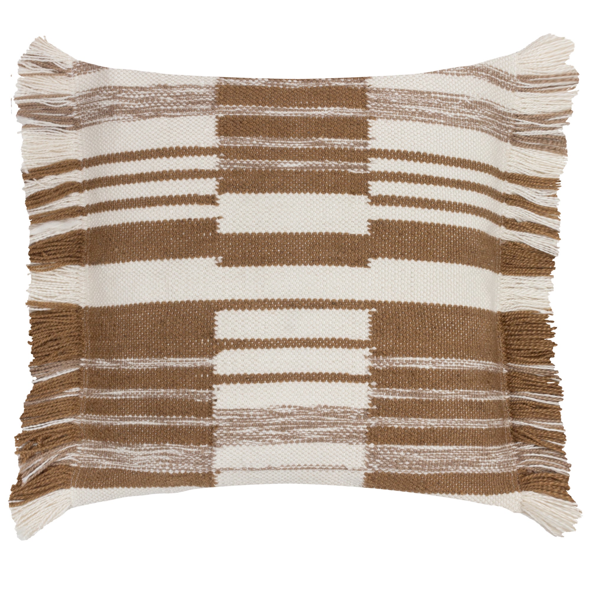 Torode Woven Striped Square Cushion Baked Earth