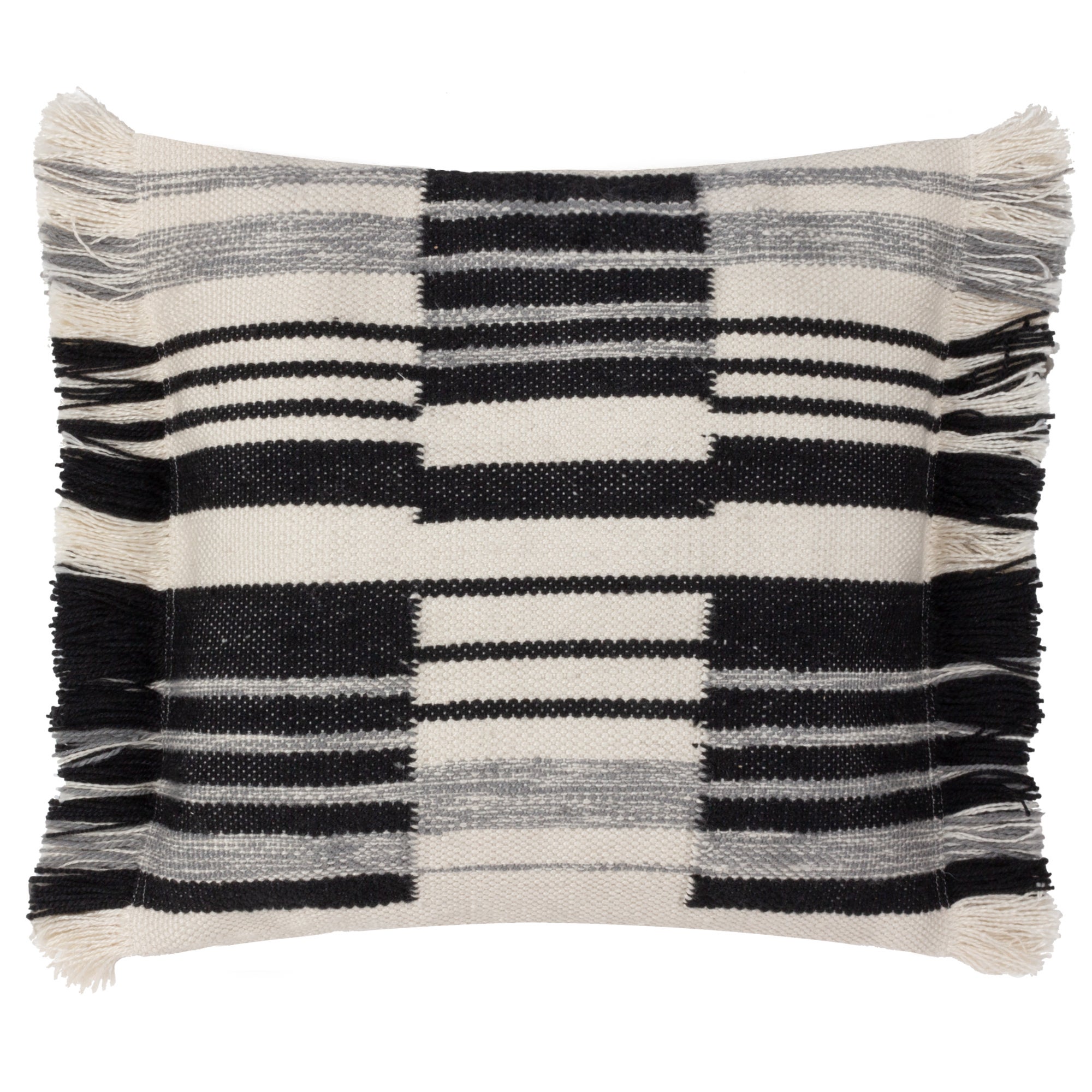 Torode Woven Striped Square Cushion Black