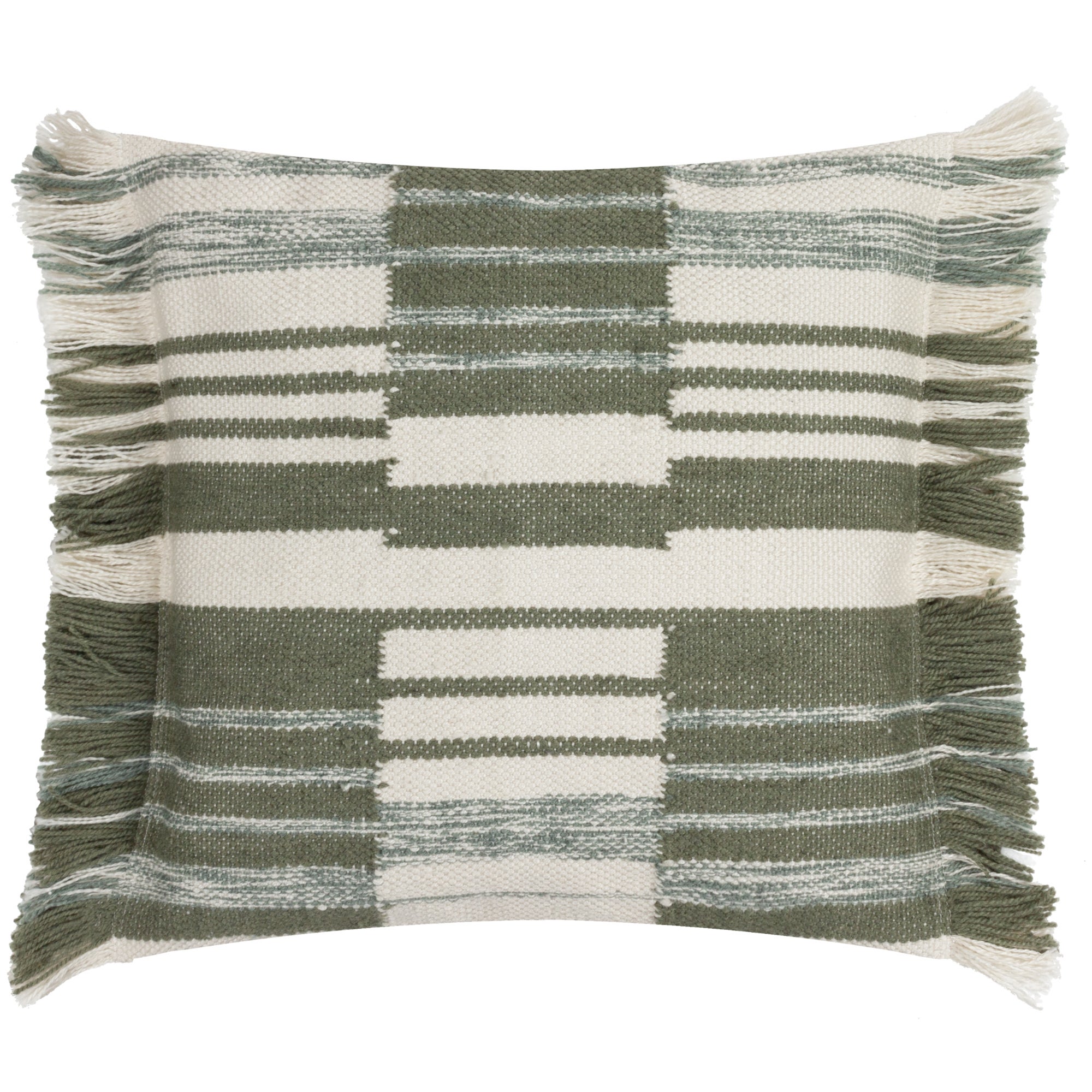 Torode Woven Striped Square Cushion Sage