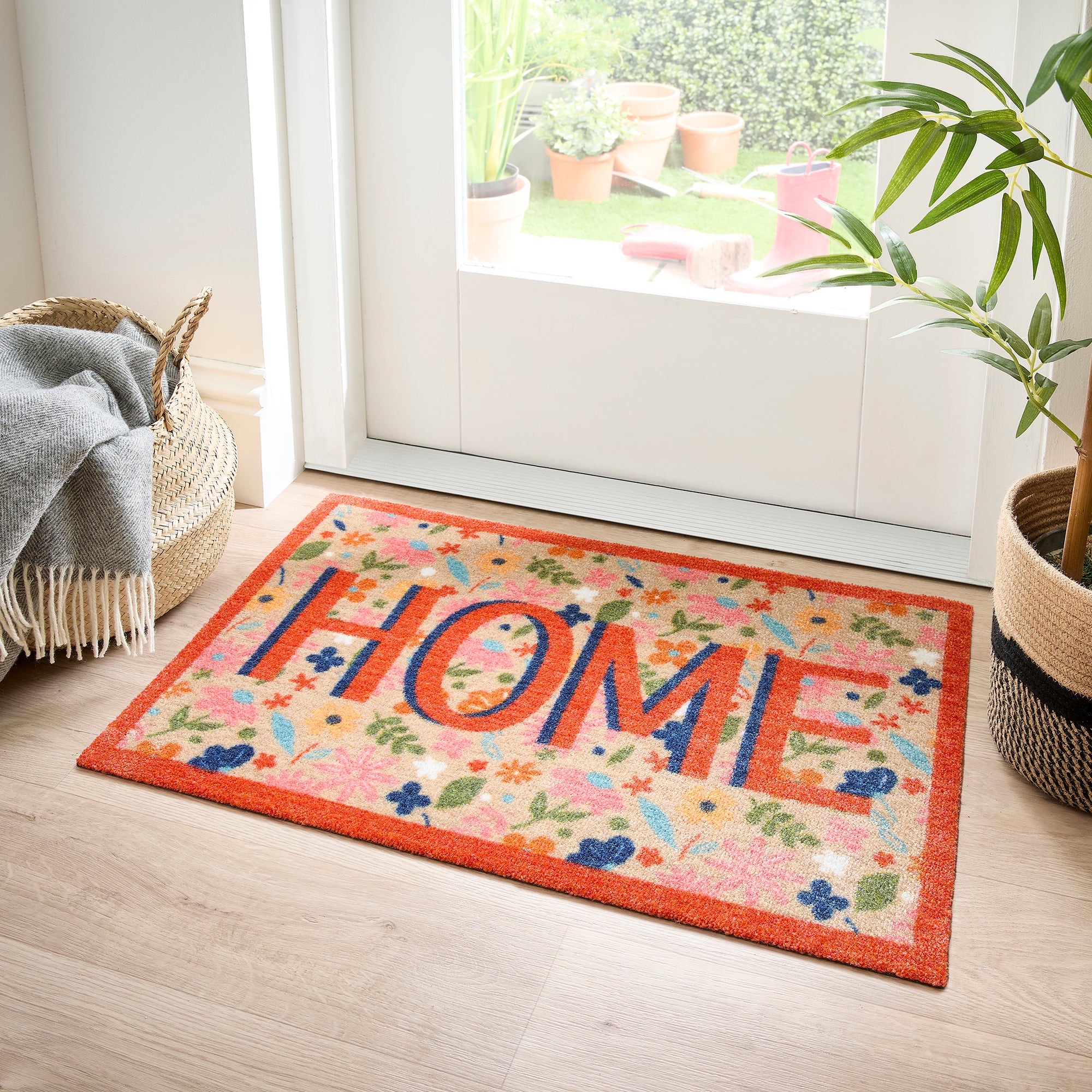 Marvel Floral Home Washable Doormat Multicoloured