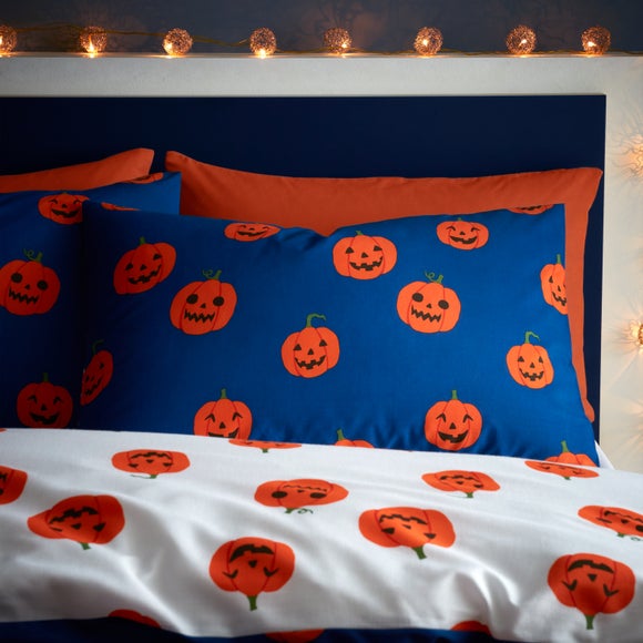Catherine Lansfield Halloween Pumpkins Polycotton Duvet Cover and