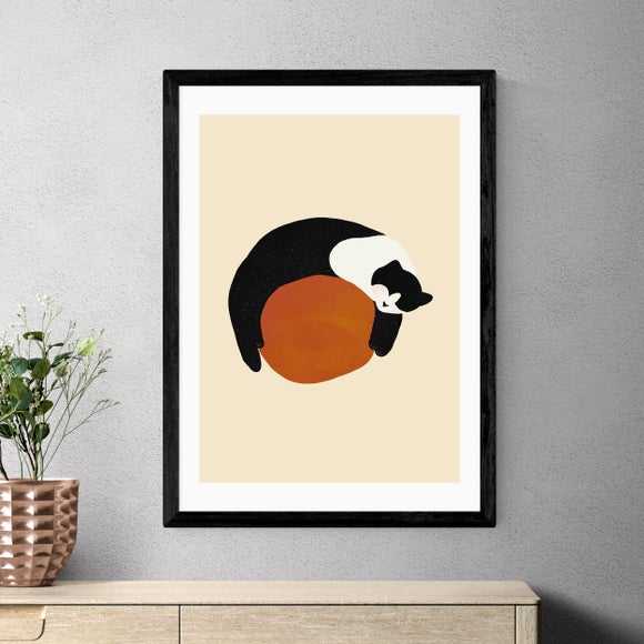 East End Prints Sleeping Cat Print By Sifa Mustafa